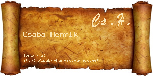 Csaba Henrik névjegykártya