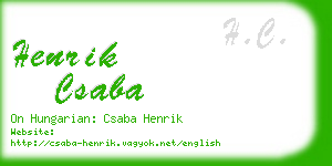 henrik csaba business card